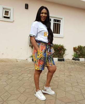 Faithia Balogun Rocks Chic Ankara Short