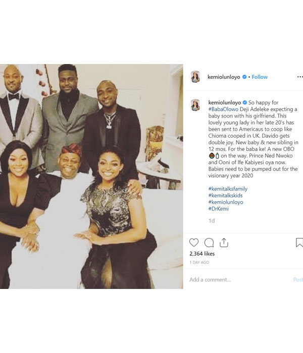 kemiolunloyo-According to Controversial journalist, Dr. kemi Olunloyo, Davido's dad, is allegedly expecting a baby from his girlfriend
