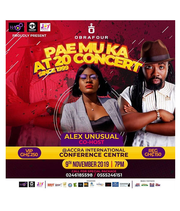 Alex meets Yvonne Nelson as she co-hosts the PAE MU KA at 20 concert in Ghana