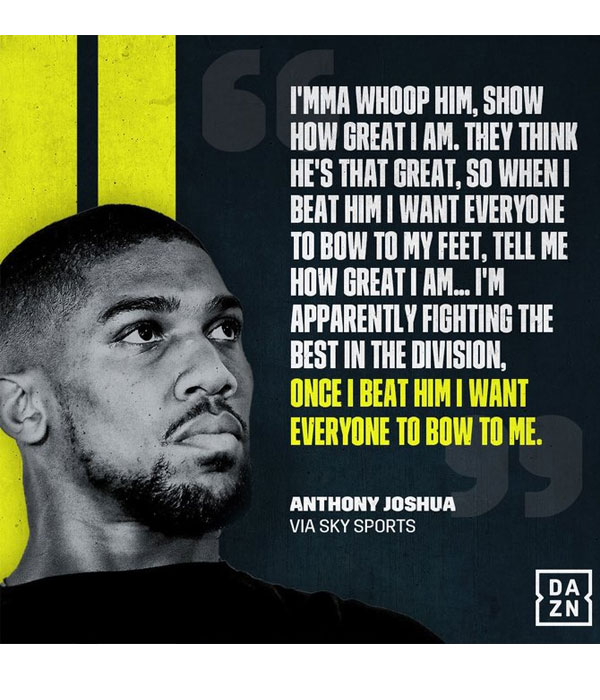 Nigerians show their support for Anthony Joshua as he gets set for his rematch with Mexican boxer, Andy Ruiz on 7th of December