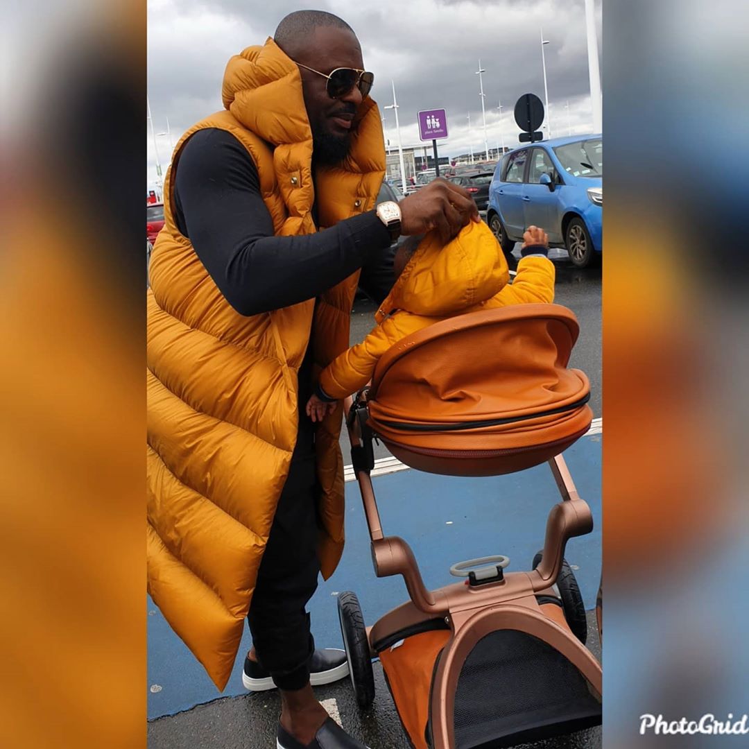 Check out rare footage of Jim Iyke and his son in Paris