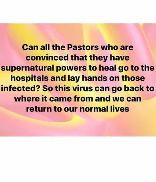 Nollywood actress, Hilda Dokubo shades fake miracle working pastors amidst coronavirus pandermic